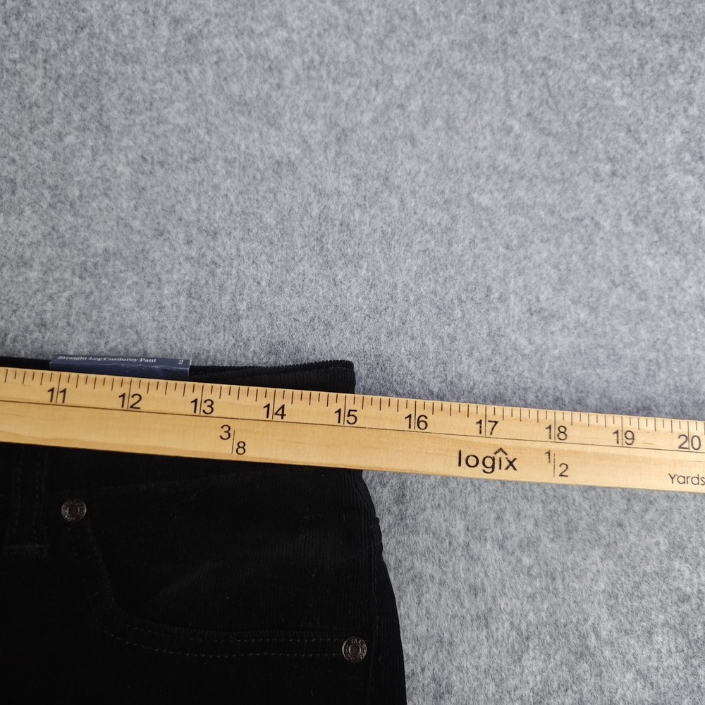Talbots Straight Leg Corduroy Pants Women's 2 Black High Waist Slim NWT - Picture 5 of 12
